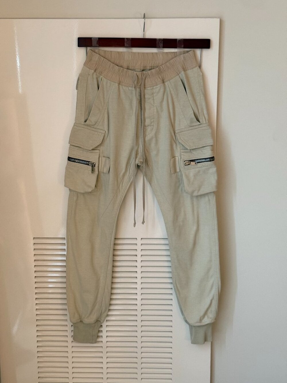 RICK OWENS FW22 STROBE MASTODON CARGO IN PEARL HEAVY JERSEY